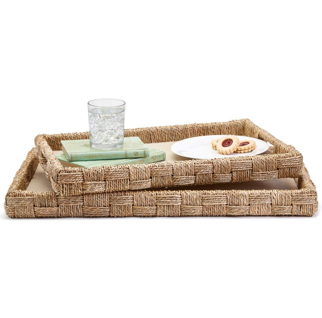 Sea Grass and Rattan Oversized Decorative Tray ~ 2 sizes