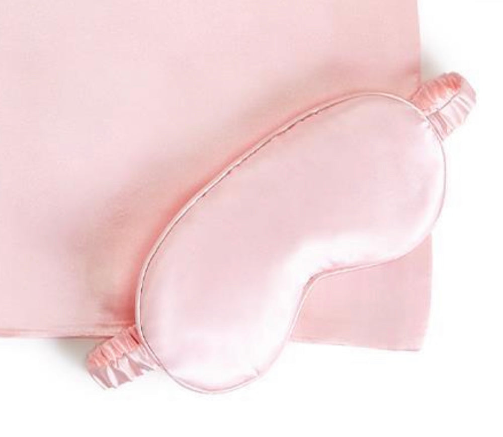 Rose Satin Pillowcase and Eye Mask Set