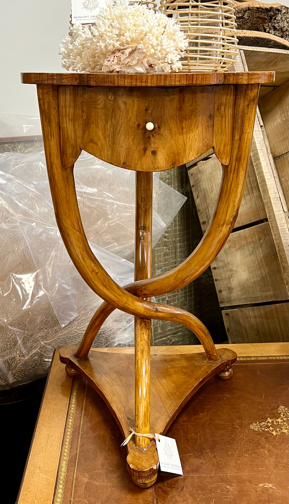 Pair of Vintage Occasional Tables with Curved Legs