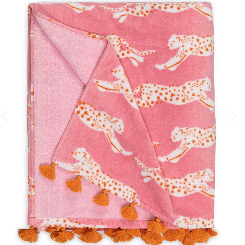 
                      
                        Leaping Leopard Beach Towel ~ Pink Sugar or Surf
                      
                    