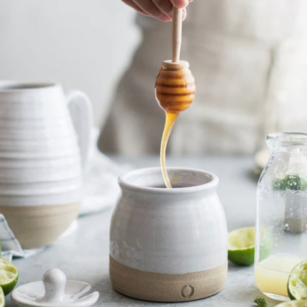 Farmhouse Pottery Honey & Beehive Honey Pot - Gift Set
