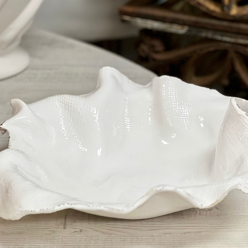White Textured Bowl