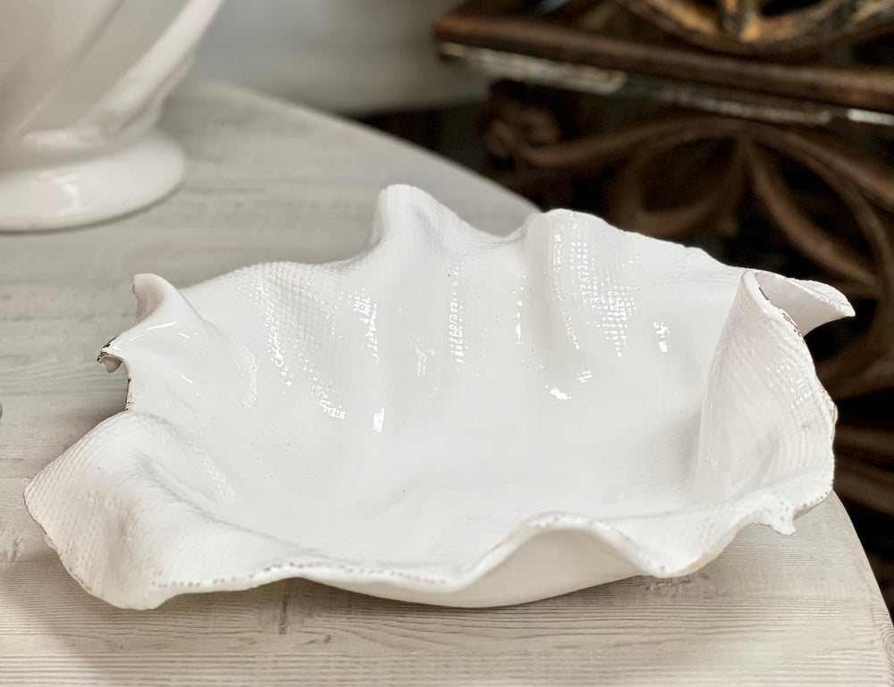 White Textured Bowl