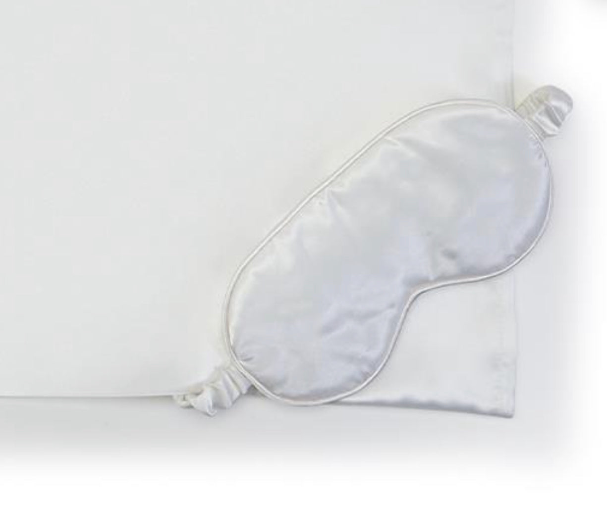 White Satin Pillowcase and Eye Mask Set