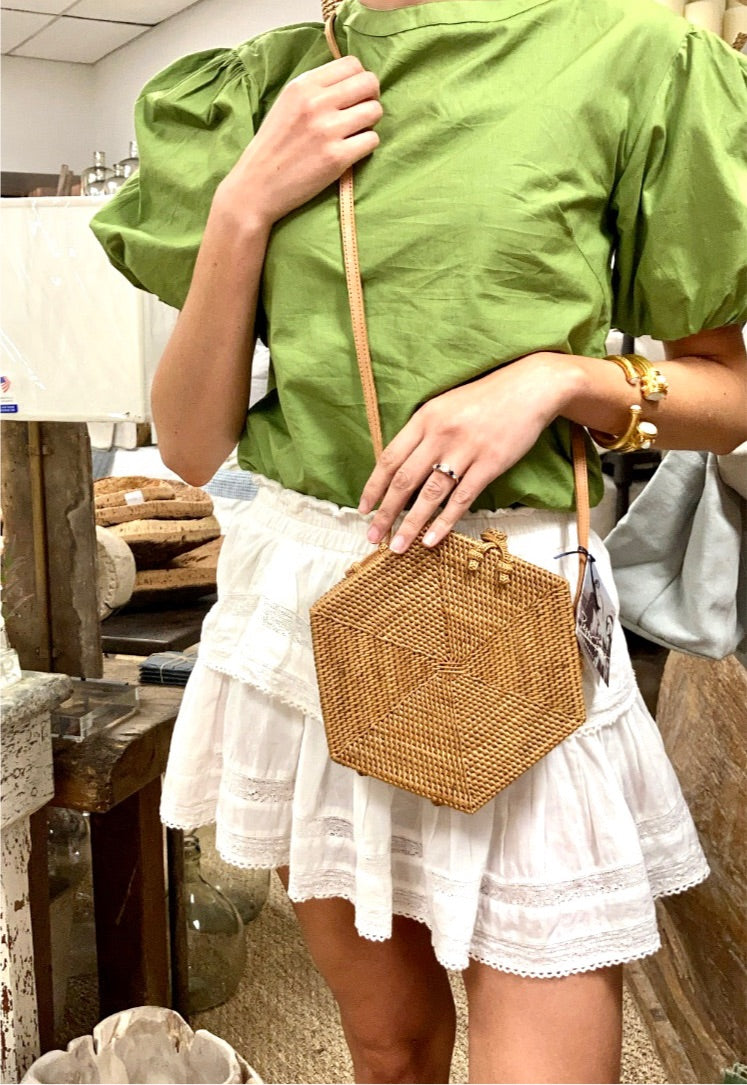 Handwoven Hexagon Shoulder Bag