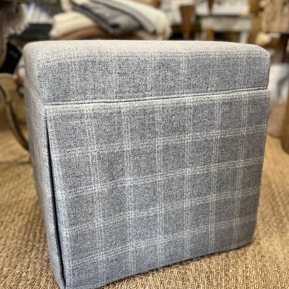 Bute Grey Skirted Ottoman floor sample!