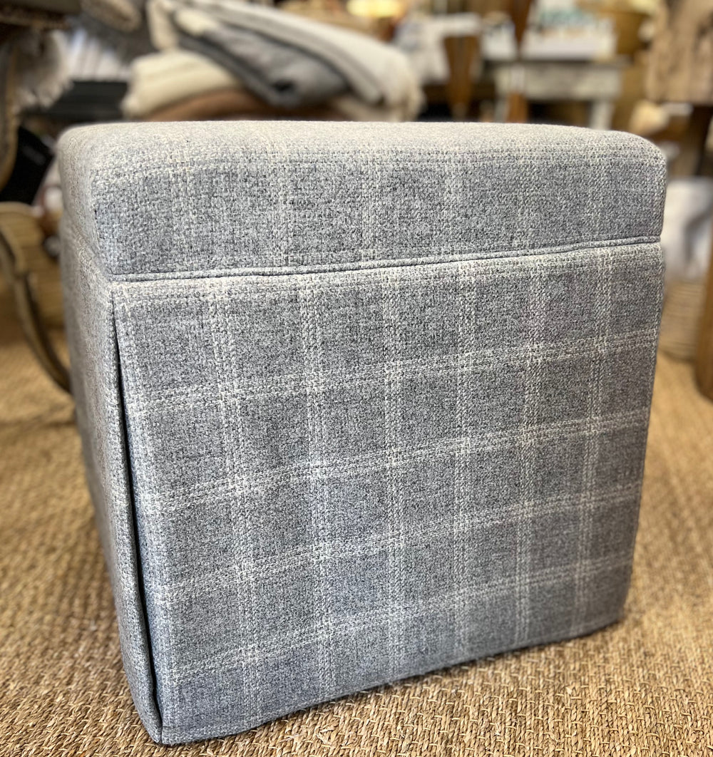 Bute Grey Skirted Ottoman floor sample!