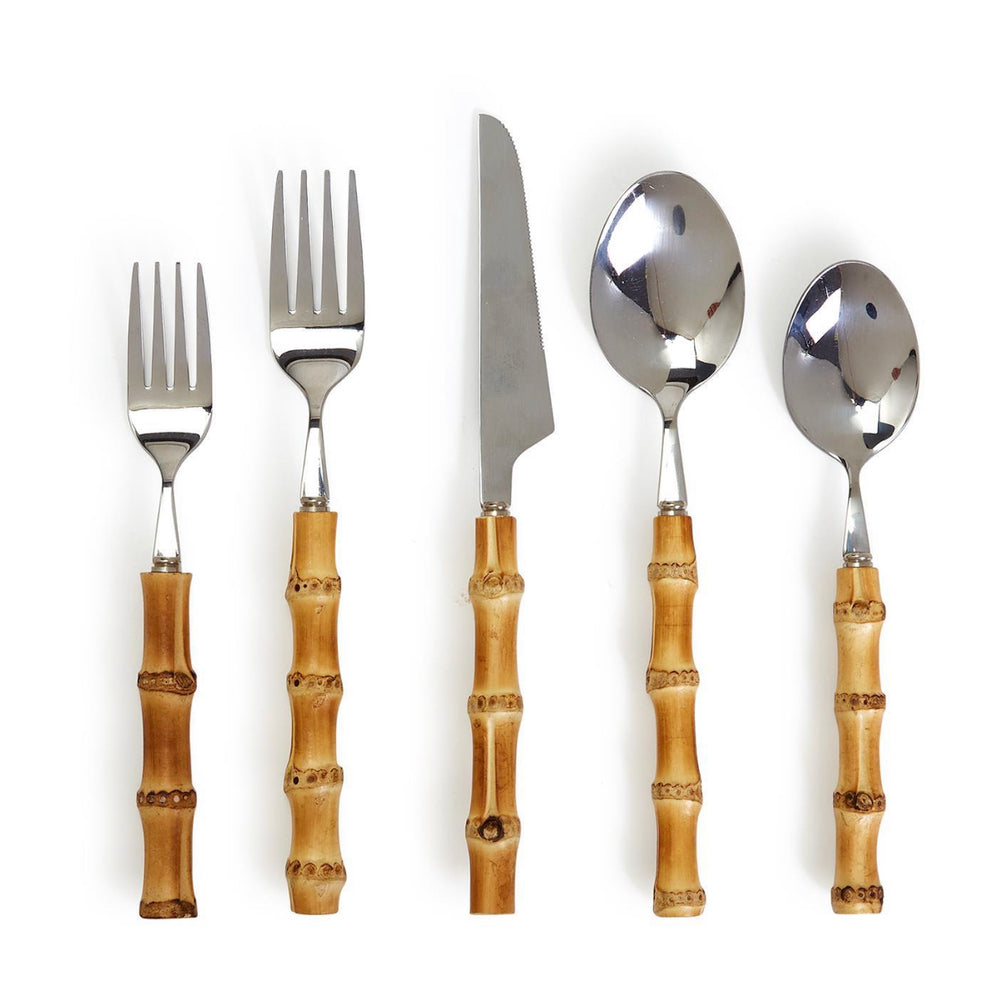 
                      
                        Natural Bamboo 20 Pc Flatware Service Set for 4 in Storage Pouch
                      
                    