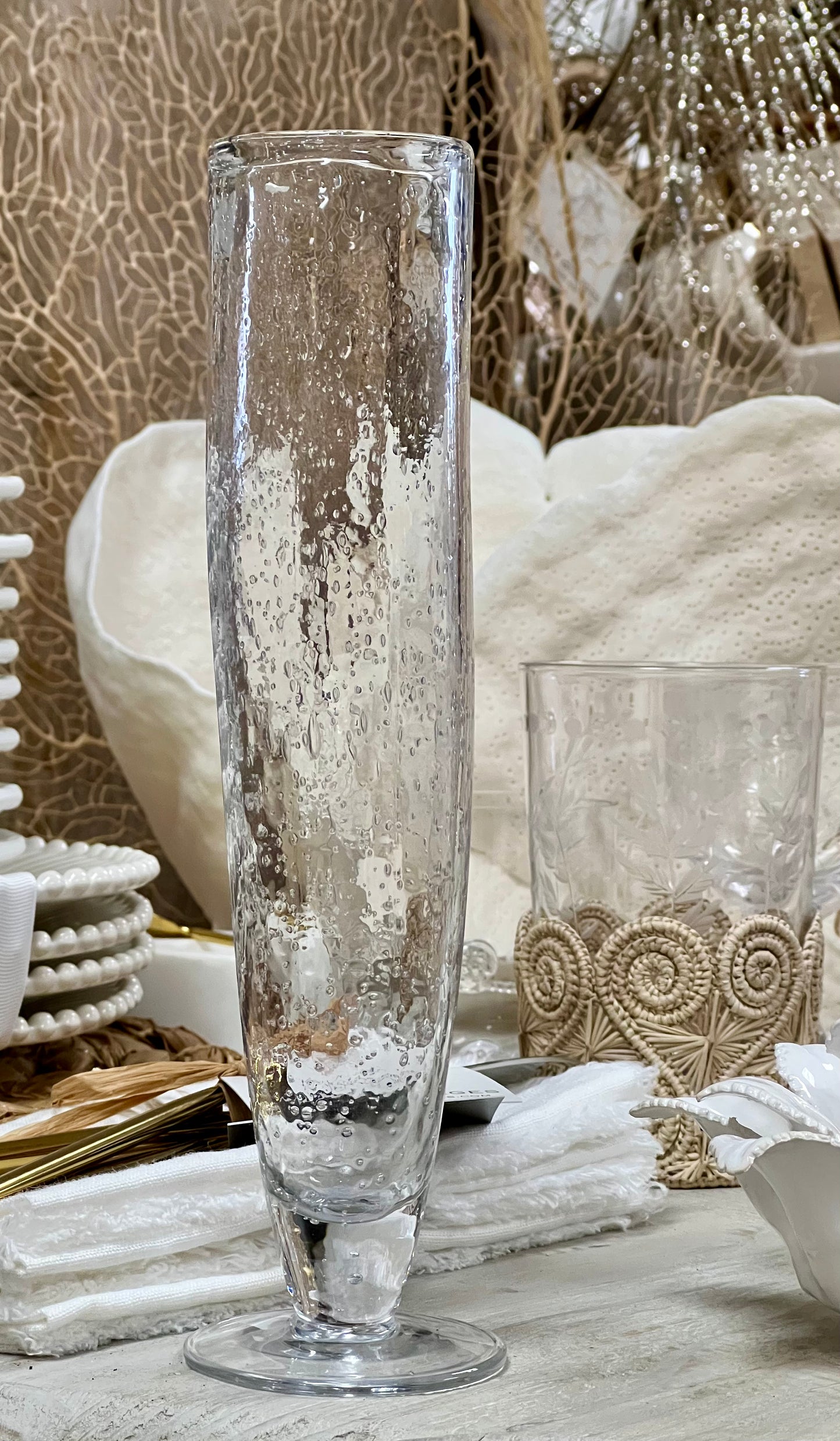 Bubble Glass Tall Flute