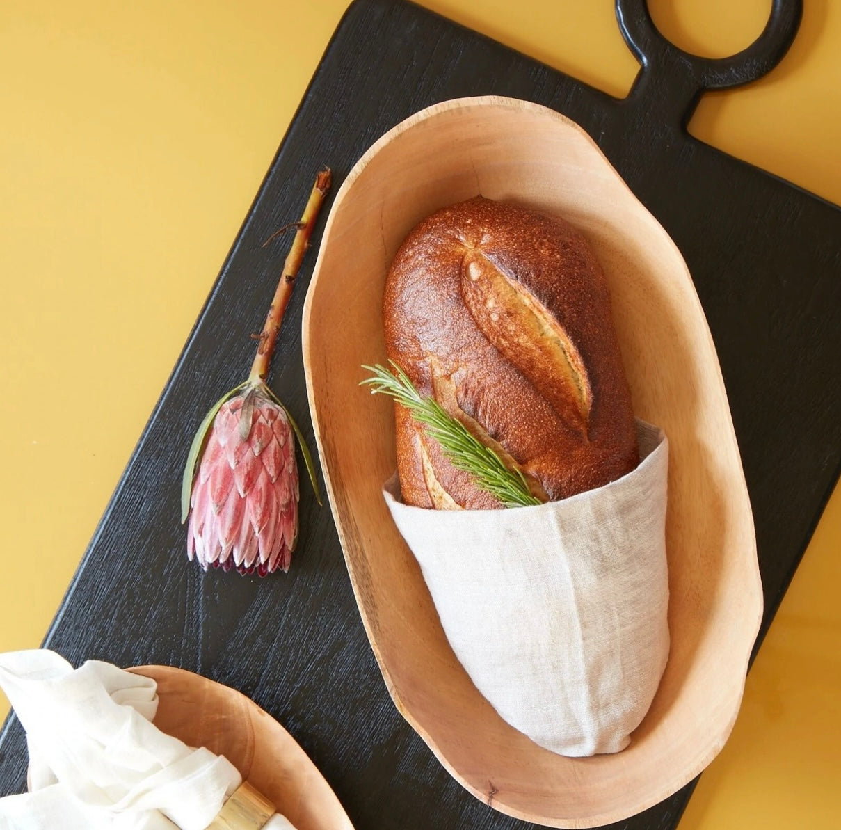 Large Mango Wood Petal Bowl