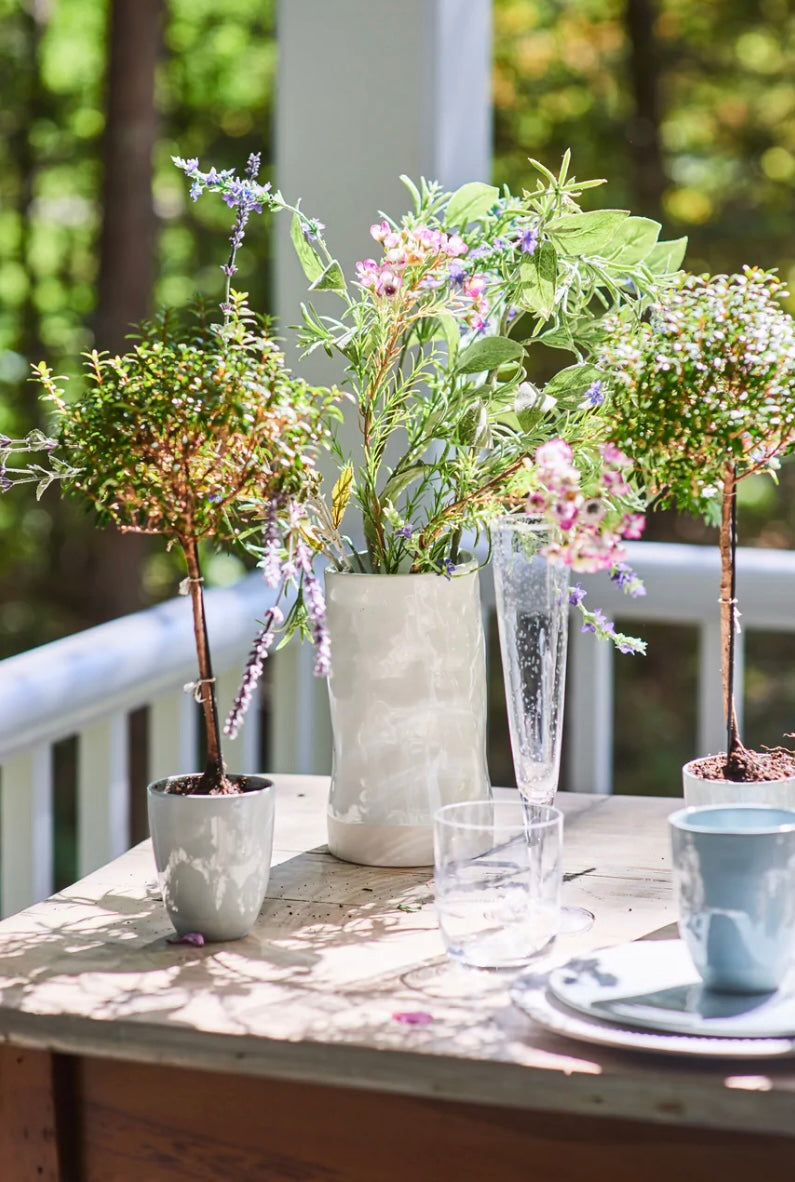 Pale Blue Gray Stoneware Vase