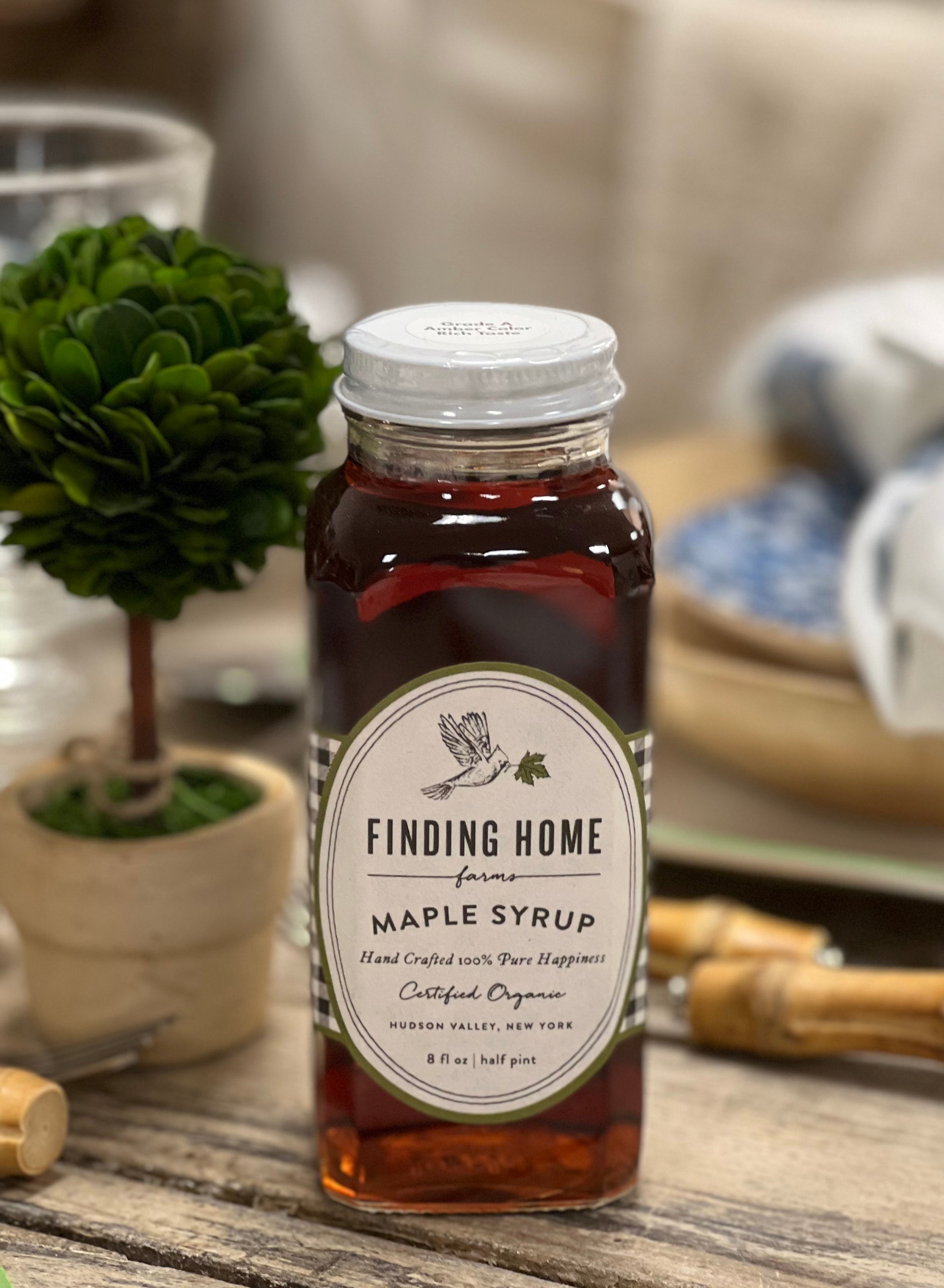 Organic Maple Syrup in a Cute Farmhouse Bottle