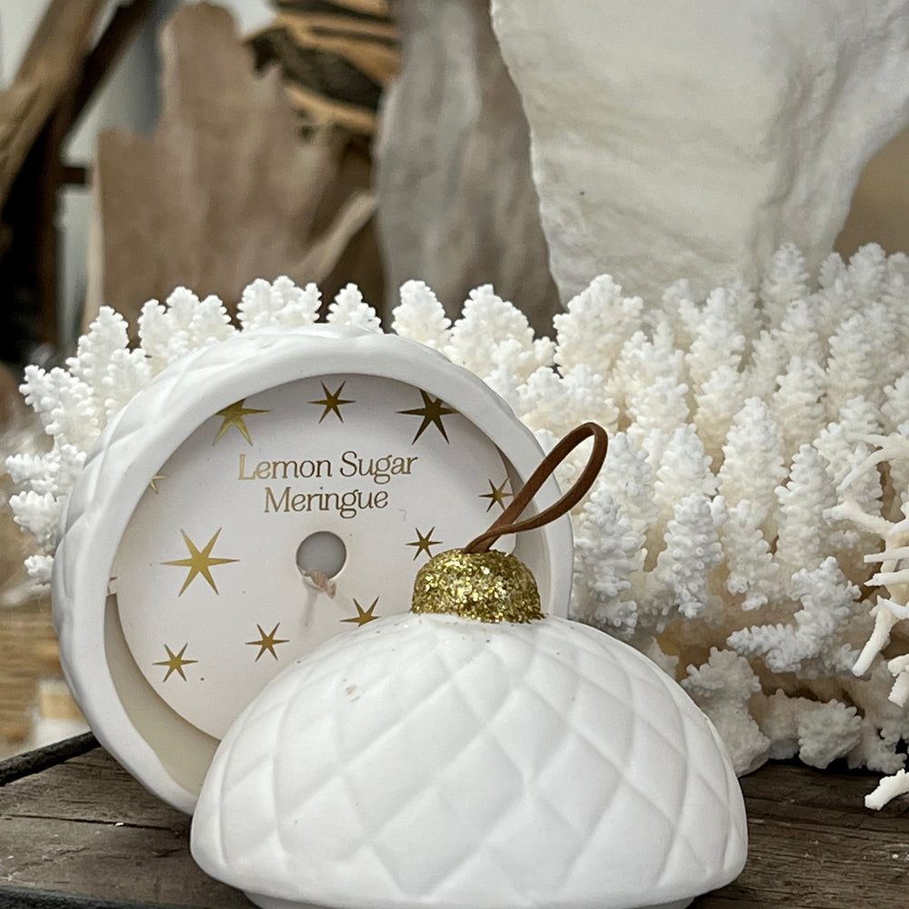 Lemon Sugar Meringue Ornament Candle