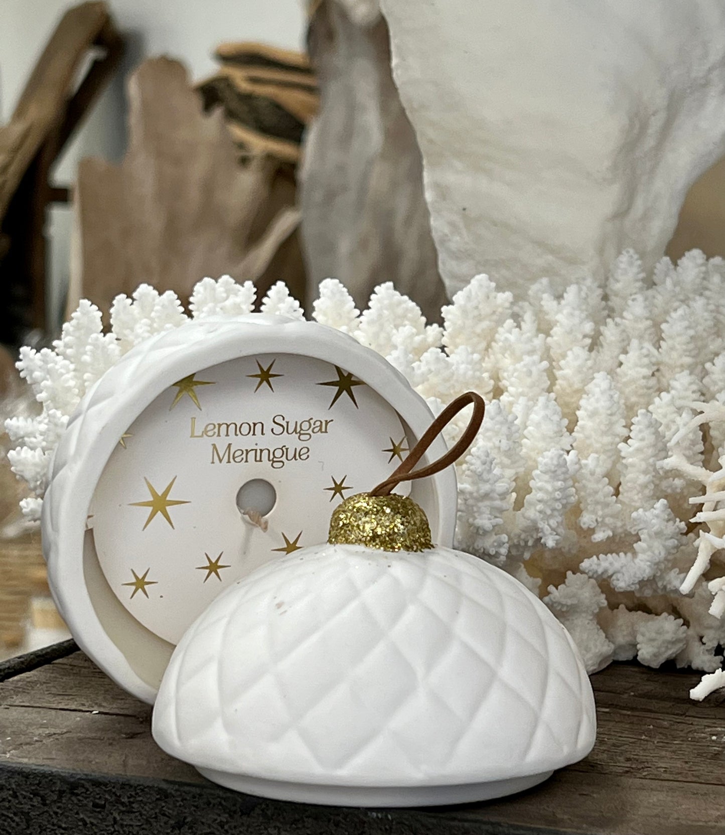 Lemon Sugar Meringue Ornament Candle