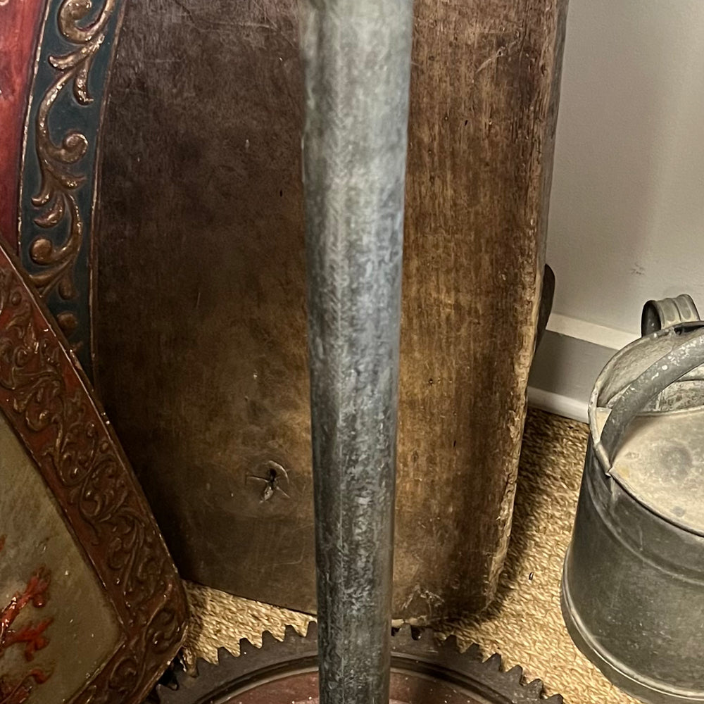Industrial Round Mirror on Stand
