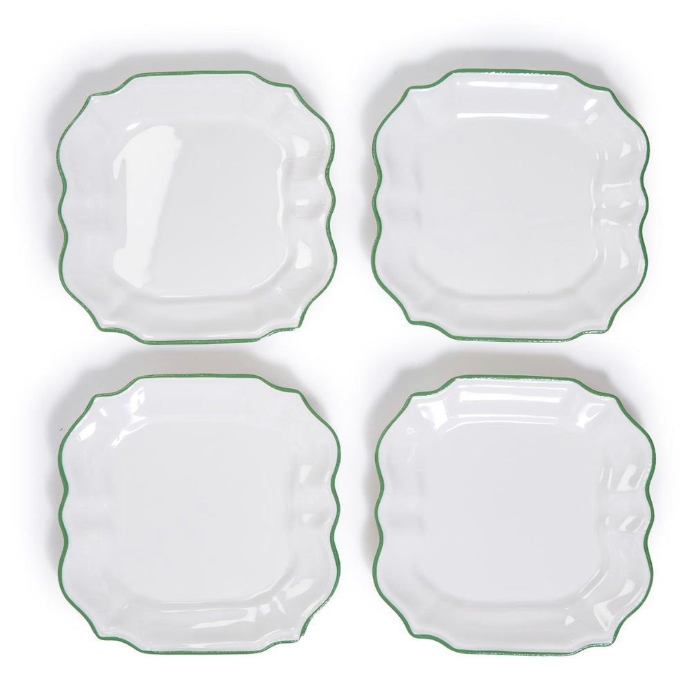 
                      
                        Garden Soiree Set of 4 Dinner Plates with Green Border
                      
                    