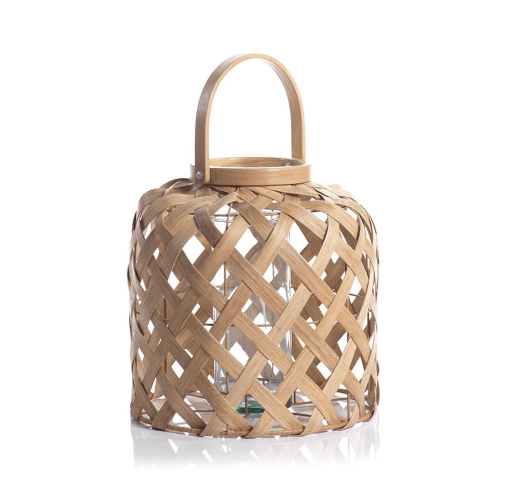 Handwoven Rattan Lantern - 13”