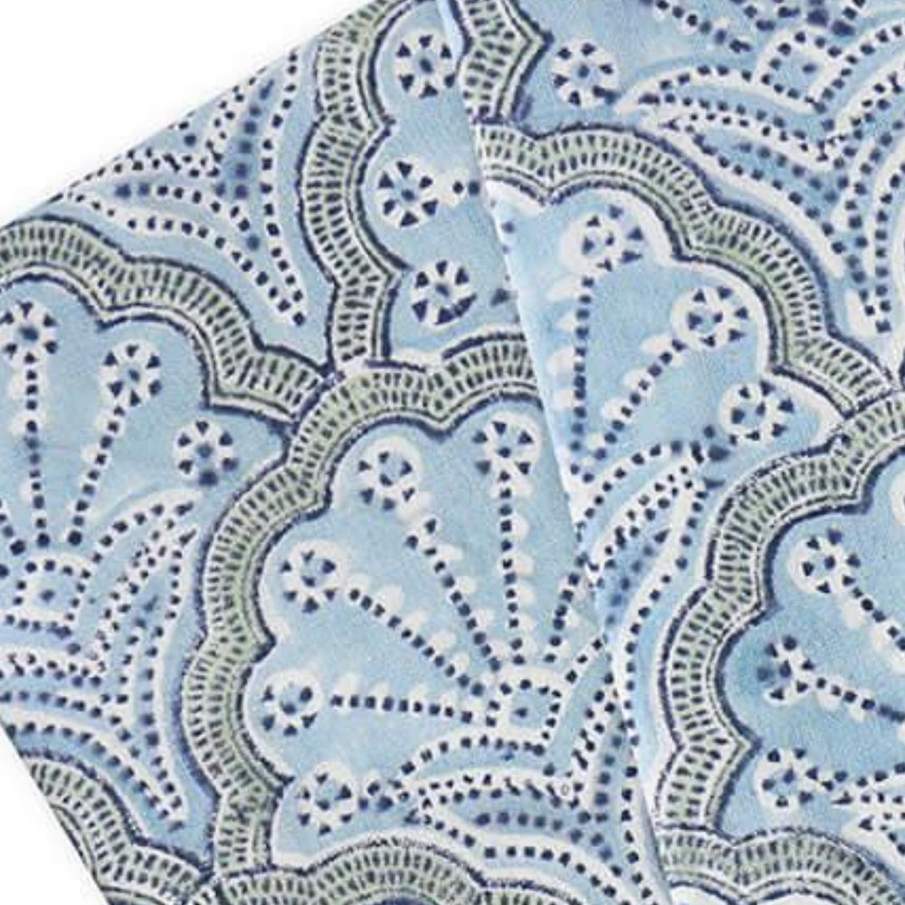 St. Tropez Azure set of 4 Napkins- Hand Blocked!