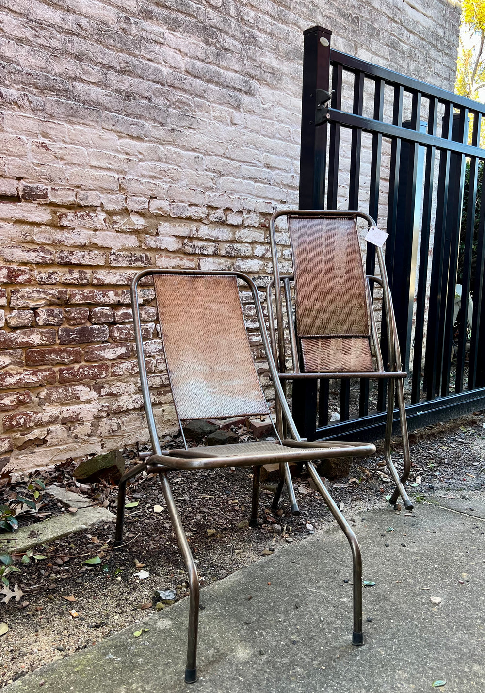 Pair of Metal Chairs, France 1960's