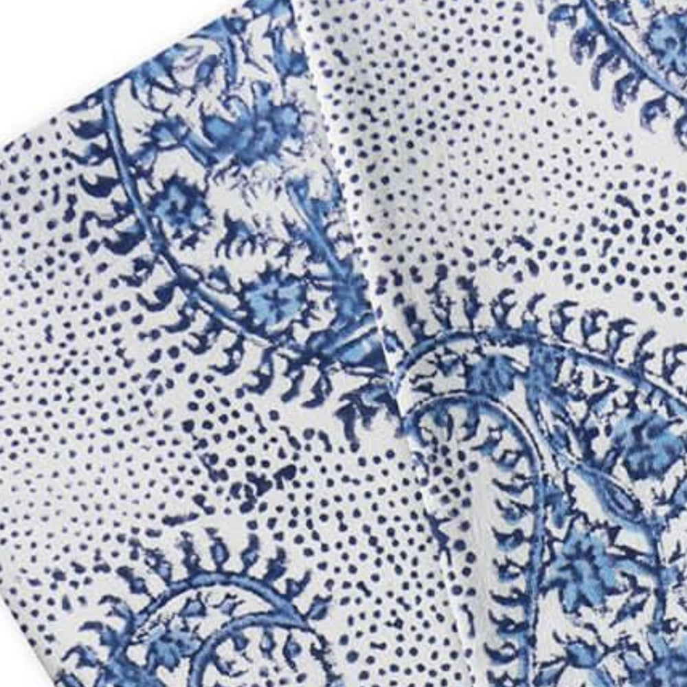 Paisley Azure Set of 4 Napkins- Hand Blocked!