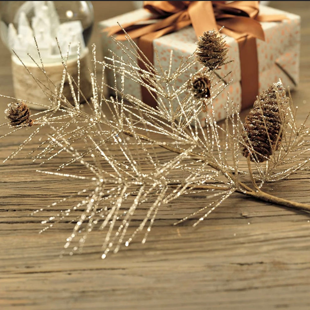 
                      
                        Champagne Spruce and Pinecone Decorative Pick - Tall
                      
                    