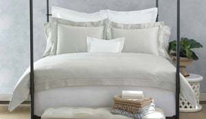 Nocturne White Sateen Sheet Set by Matouk - Full/Queen