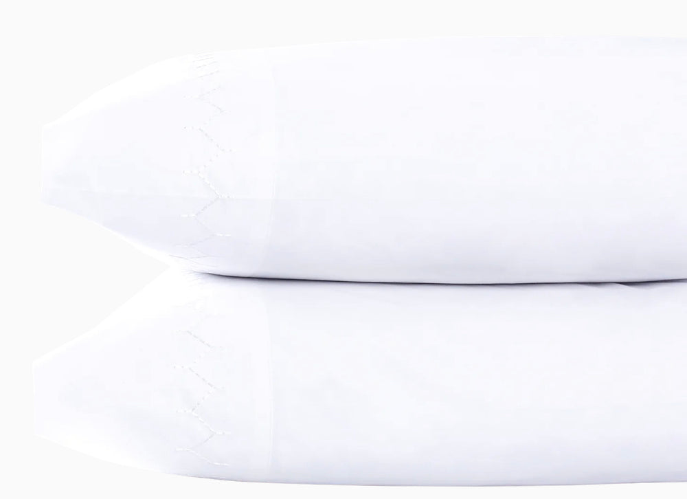 Stitched White King Sheet Set
