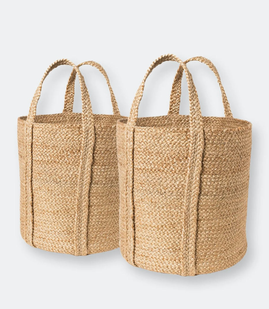 Braided Jute Basket ~ Set of 2