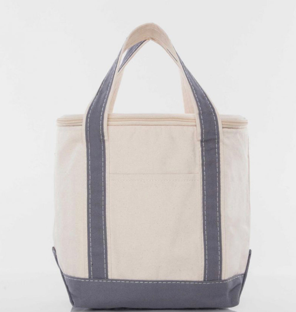 Small Canvas Lunch Cooler -  Gray